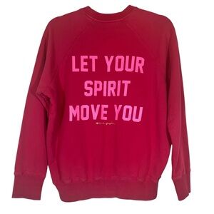 Spiritual Gangster X Peloton Pink Spell Out Crewneck Sweatshirt Women's Size S